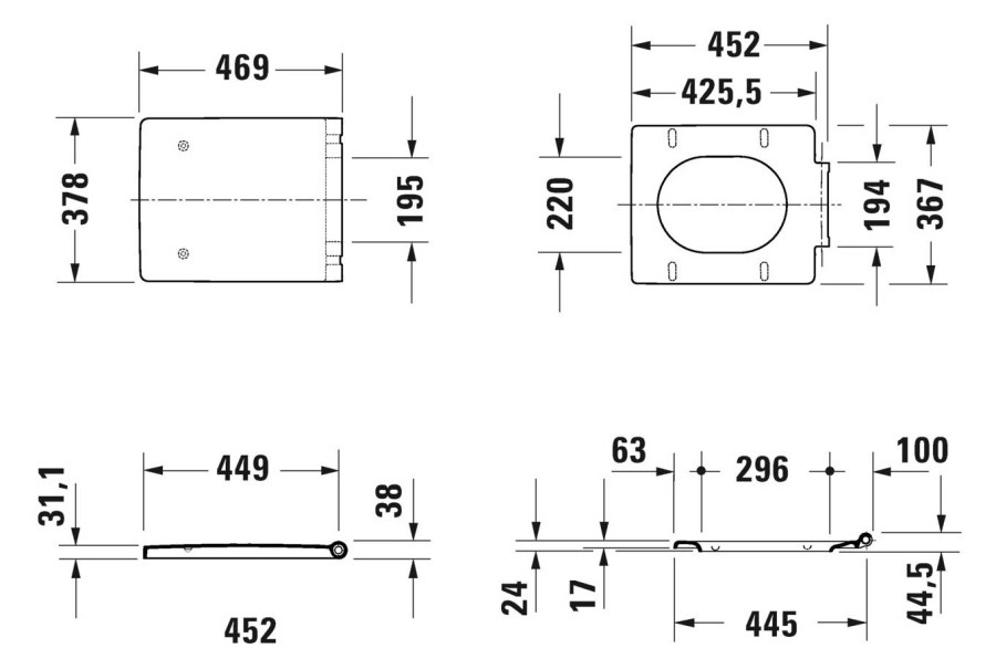 DURAVIT VERO AIR WC sedátko, Soft-Close, lesklá weiß