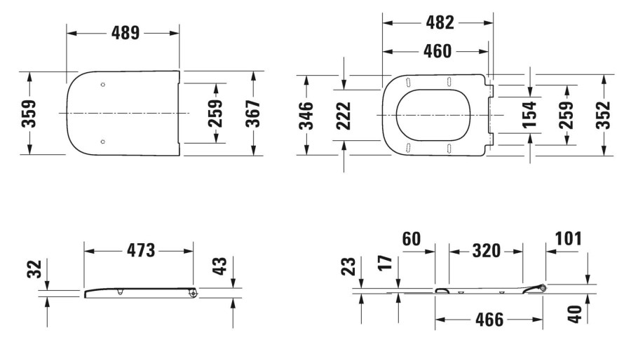 DURAVIT HAPPY D.2 WC sedátko, Soft-Close, lesklá bílá