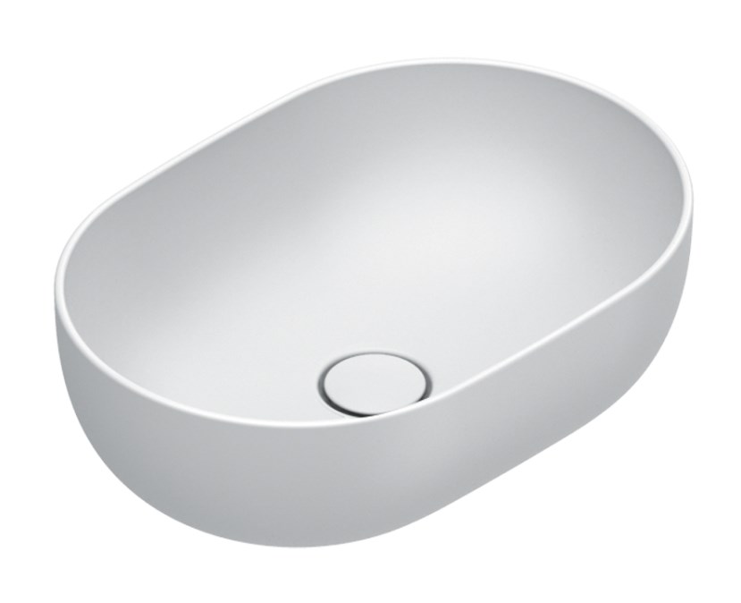 CATALANO SFERA umyvadlová mísa 50 cm, bez přepadu, Cataglaze+Silver Titanium, matná bílá