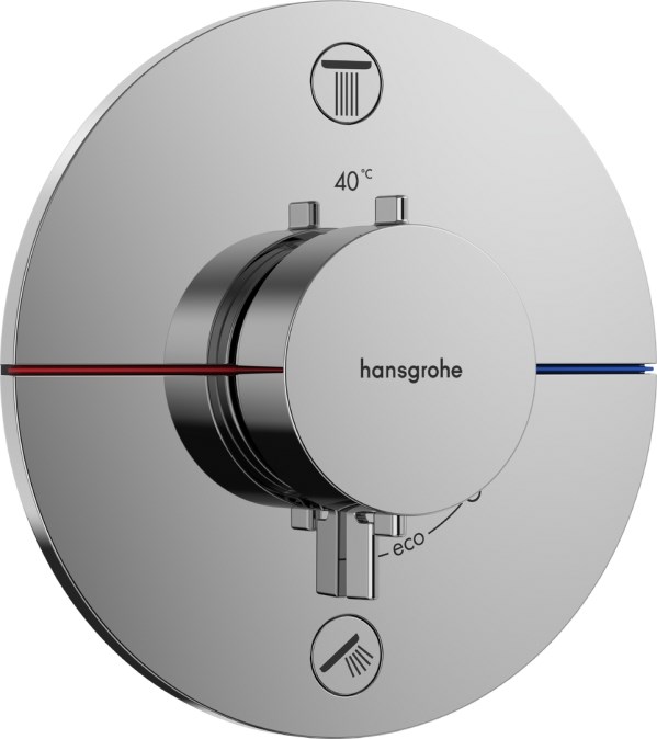HANSGROHE SHOWERSELECT COMFORT S podomítková termostatická baterie, pro 2 spotřebiče, chrom