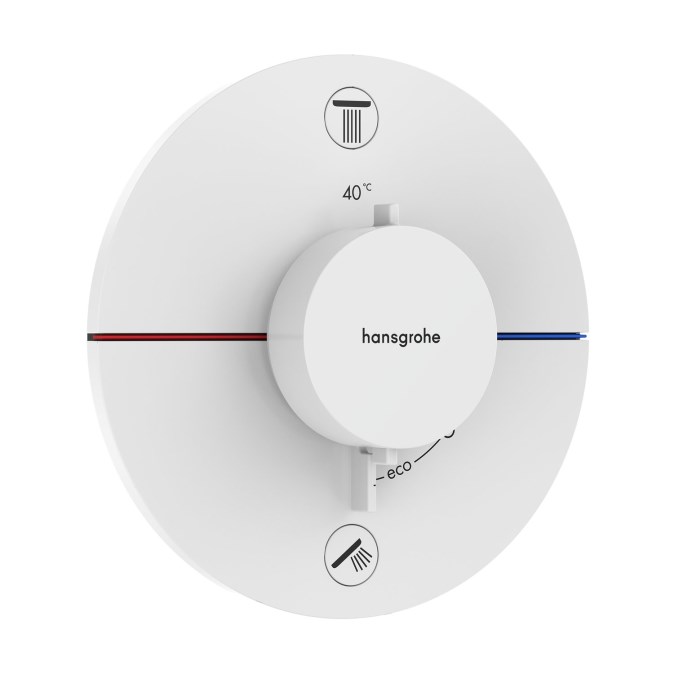 HANSGROHE SHOWERSELECT COMFORT S podomítková termostatická baterie, pro 2 spotřebiče, matná bílá