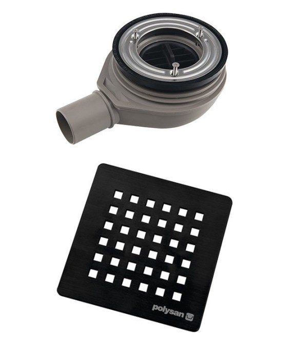 POLYSAN FLEXIA nízký vaničkový sifon pr. 90 mm, černá