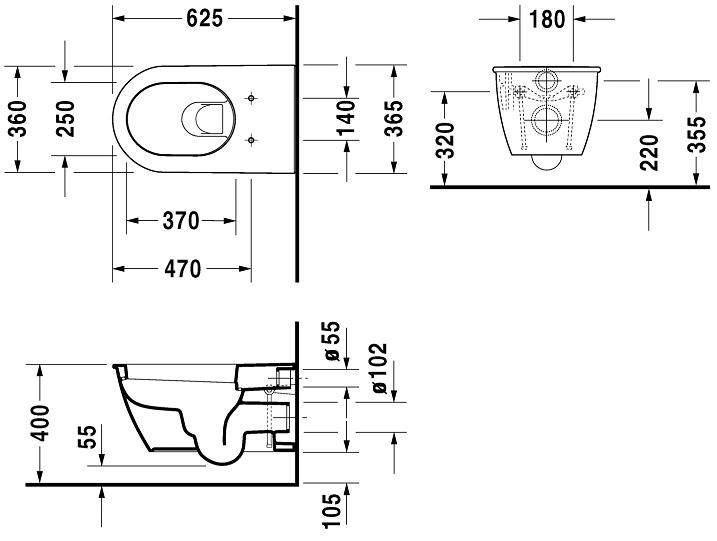DURAVIT DARLING NEW závěsné WC, WonderGliss