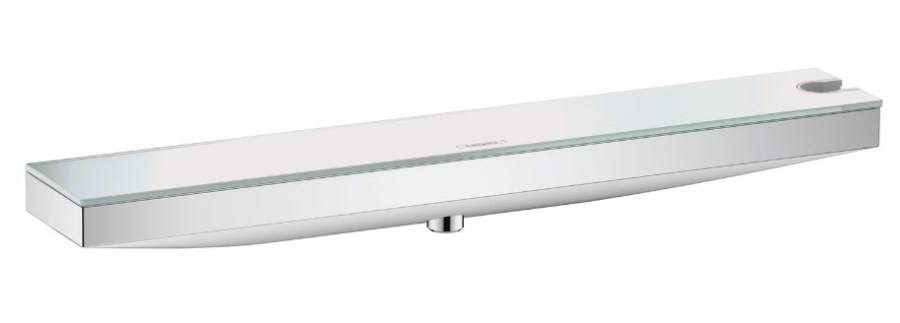 HANSGROHE RAINFINITY nástěnná přípojka hadice Porter 500 s poličkou a držákem sprchy vpravo, chrom/sklo