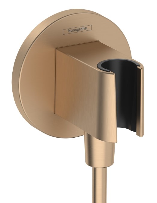 HANSGROHE FIXFIT S držák ruční sprchy s připojením na vodu, kartáčovaný bronz