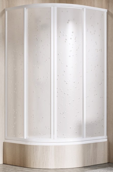 RAVAK SUPERNOVA SKCP4 SABINA 90 sprchový kout 90x90 cm, R500, snížený, posuvné dveře, bílá/plast pearl