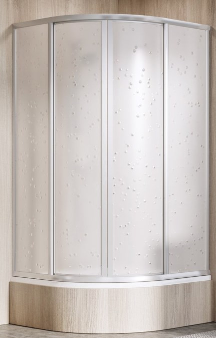 RAVAK SUPERNOVA SKCP4 SABINA 90 sprchový kout 90x90 cm, R500, snížený, posuvné dveře, satin/plast pearl