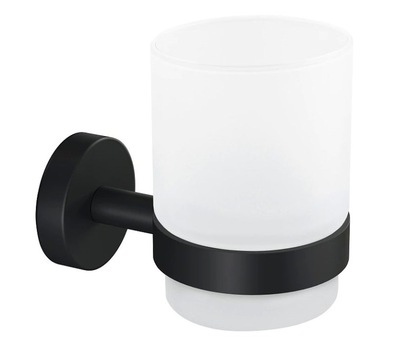 TESA MOON BLACK nástěnný pohárek, sklo, černá