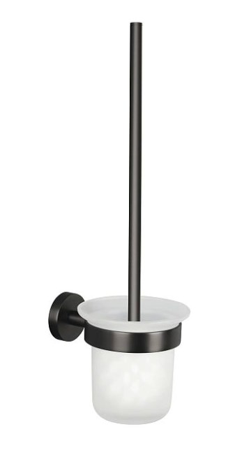 TESA MOON GRAPHITE WC štětka, nástěnná, sklo, grafit