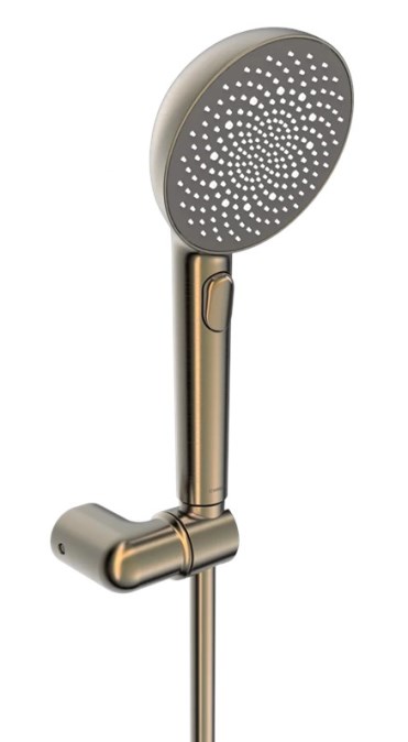 HANSA AURELIA sprchová souprava 3-dílná, ruční sprcha pr. 110 mm, 3 proudy, hadice, držák, broušený bronz