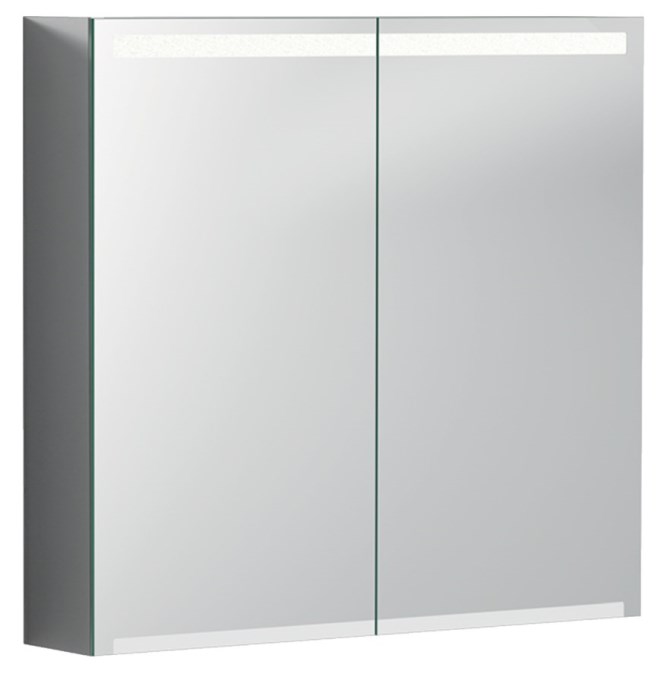 GEBERIT OPTION zrcadlová skříňka 75x70x15 cm, osvětlení, s vypínačem a el. zásuvkou