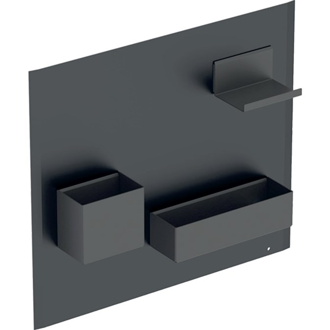 GEBERIT magnetická tabule 44,9x7,5x38,8 cm, nástěnná, s přihrádkami, matná černá