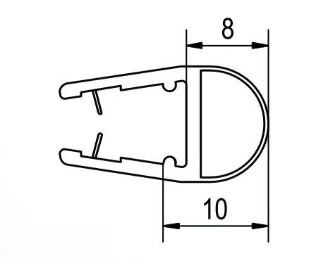 RONAL PUR těsnění 200 cm, na skla tl. 6-8 mm, svislé