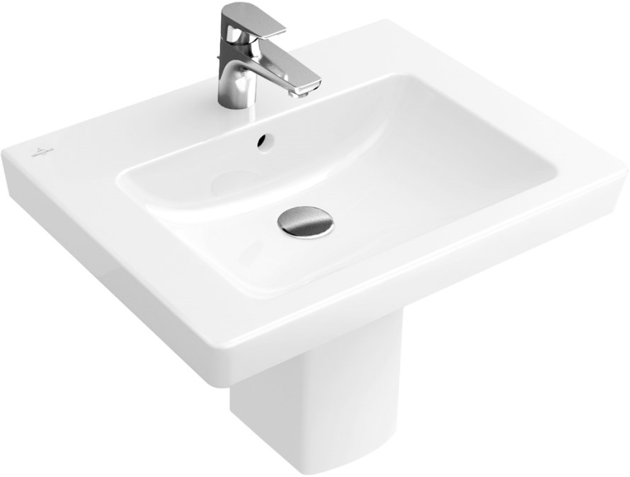 VILLEROY & BOCH VERITY DESIGN 2.0 polosloup pro umyvadlo, CeramicPlus, alpská bílá