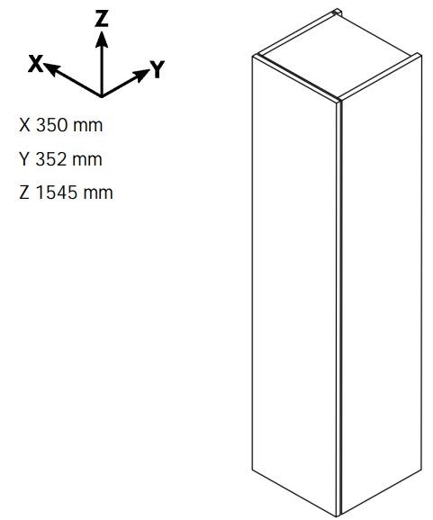 DŘEVOJAS DOS SVD2 35 vysoká skříňka 35x35,2x154,5 cm, 2 dvířka, panty vlevo, úchytka hliník mat, beton