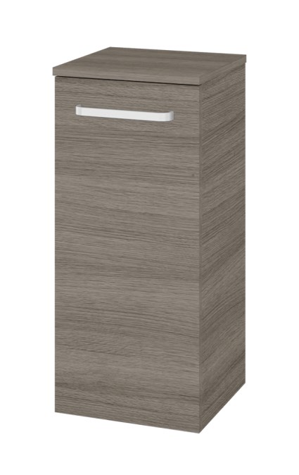 DŘEVOJAS DOS SND 35 nízká cabinet 35,5x36x79,3 cm, 1 doors, panty vlevo, úchytka hliník mat, cafe