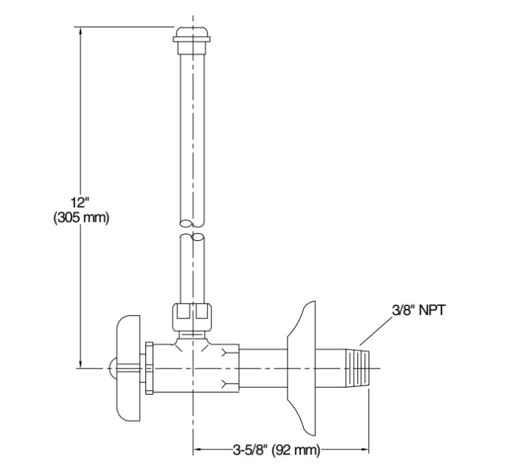 KOHLER K-7605-P-CP rohový ventil 3/8"x3/8", chrom