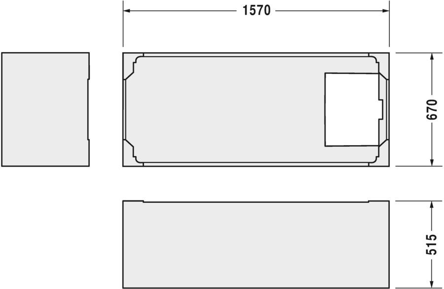 DURAVIT D-CODE nosič vany 1570x670 mm, pro vanu 700096