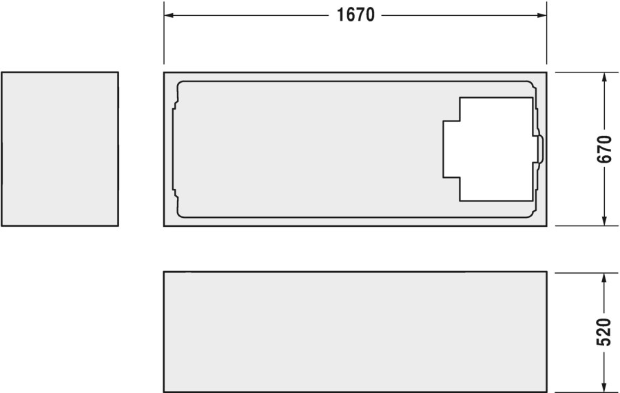 DURAVIT D-CODE nosič vany 1670x670 mm, pro vanu 700098