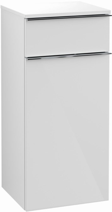 VILLEROY & BOCH VENTICELLO nízká skříňka 40,4x37,2x86,6 cm, 1 zásuvka, 1 dvířka, panty vlevo, Glossy White