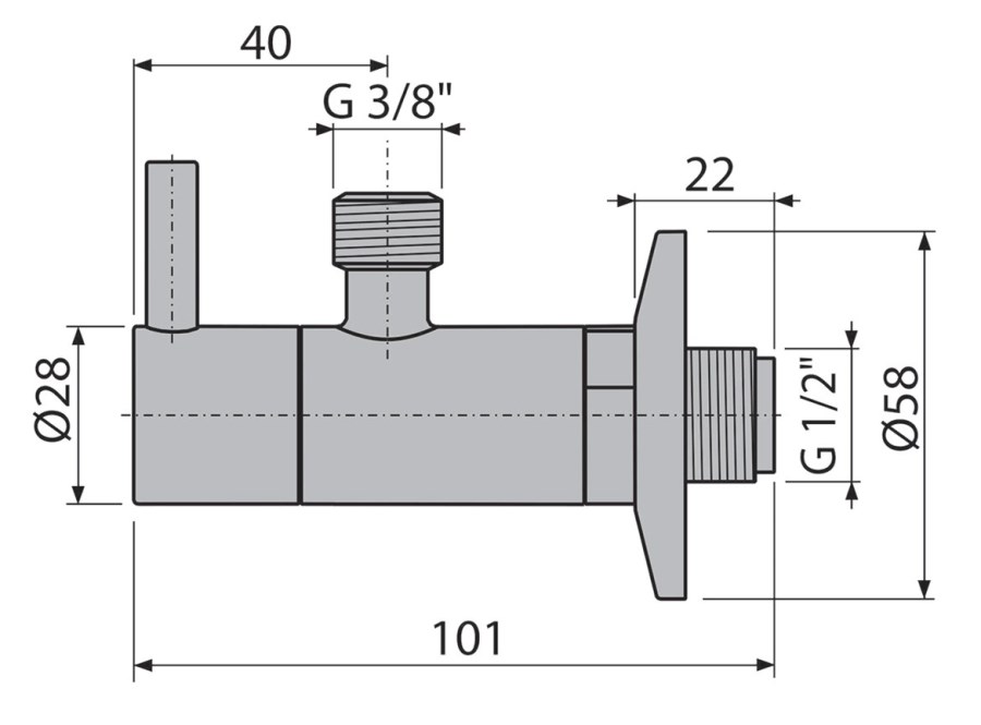 ALCA rohový ventil 1/2"x3/8", s filtrem, kartáčovaný nikl