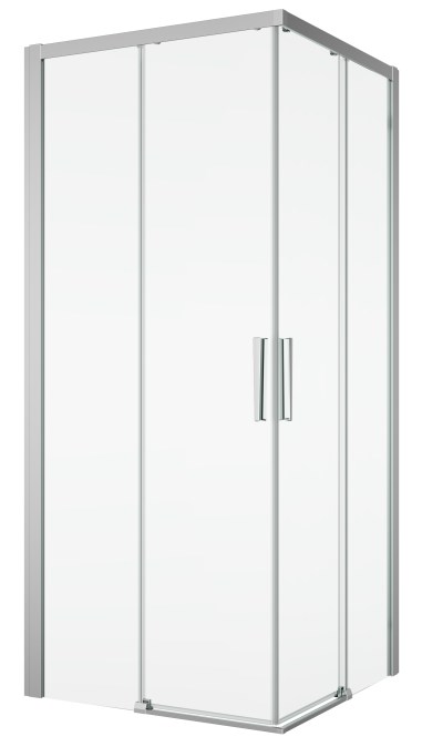 RONAL DIVERA D22SE2B sprchový kout 80x80 cm, rohový vstup, posuvné dveře, aluchrom/čiré sklo
