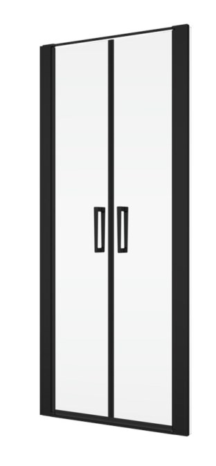 RONAL DIVERA D22T2 sprchové dveře 80x200 cm, lítací, matná černá/čiré sklo