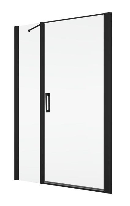 RONAL DIVERA D22T31 sprchové dveře 110x200 cm, vstup 730 mm, lítací, matná černá/čiré sklo