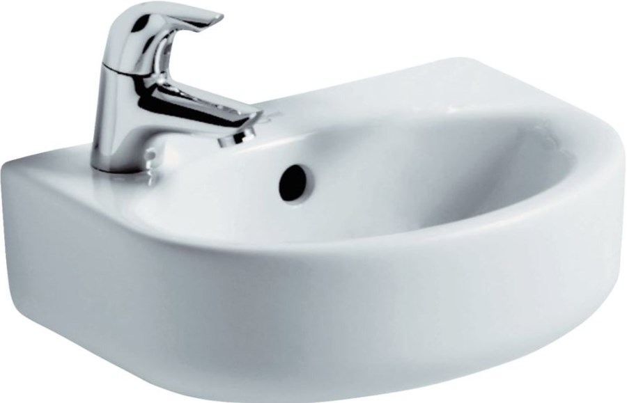 IDEAL STANDARD CONNECT ARC umývátko 35 cm, s otvorem pro baterii vlevo a přepadem, Ideal Plus, E7912MA