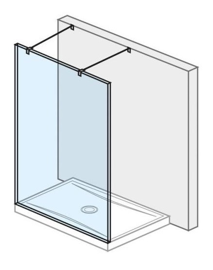 JIKA PURE stěna walk-in 130x200 cm, stříbrná/transparentní sklo
