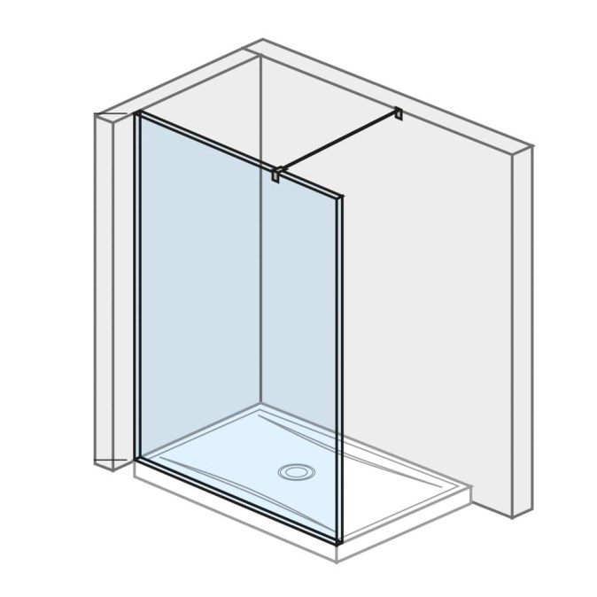 JIKA PURE stěna walk-in 140x200 cm, stříbrná/transparentní sklo