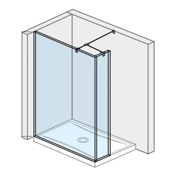 JIKA PURE stěna walk-in 140x200 cm, stříbrná/transparentní, sklo