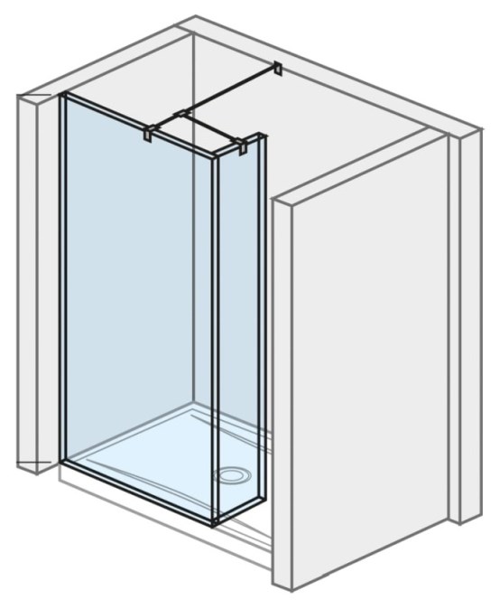 JIKA PURE stěna walk-in 69,7x200 cm, stříbrná/transparentní sklo