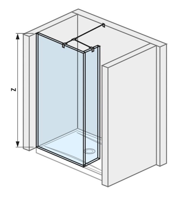 JIKA PURE stěna walk-in 79,7x200 cm, stříbrná/transparentní sklo