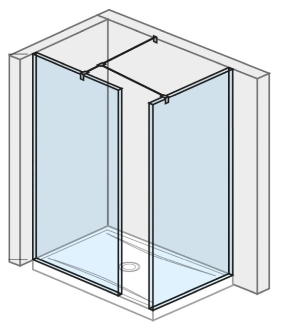 JIKA PURE stěna walk-in 68,4x200 cm, stříbrná/sklo transparent
