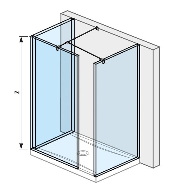 JIKA PURE stěna walk-in 79,5×200 cm, stříbrná/transparentní sklo