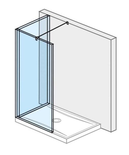 JIKA PURE stěna walk-in L 140x200 cm, stříbrná/transparentní sklo