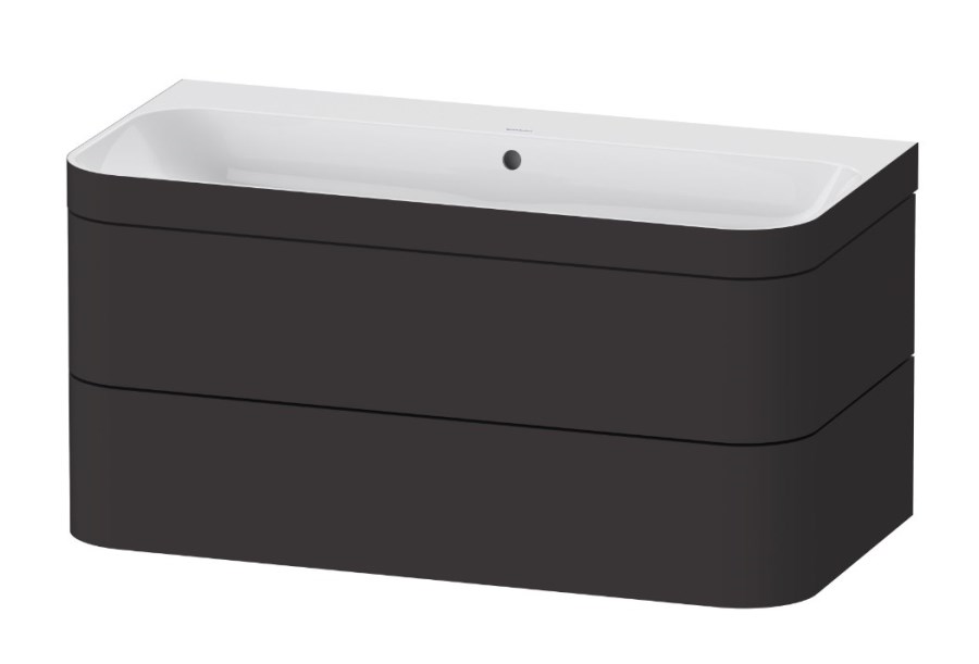 DURAVIT HAPPY D.2 skříňka s umyvadlem 97,5x49x48 cm, 2 zásuvky, Push-open, grafit super mat