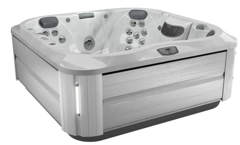JACUZZI J-335 vířivka 214x214 cm, pro 5-6 osob, 42 trysek, s izolací SmartSeal, s termokrytem, s osvětlením, platinum/brushed grey