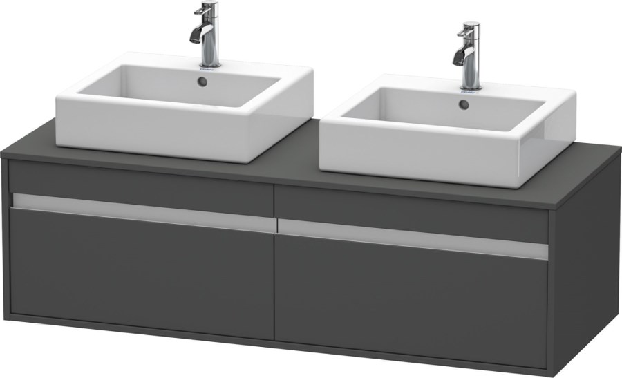 DURAVIT KETHO skříňka pod umyvadlo 140x55x42,6 cm, 2 zásuvky, Graphit matt