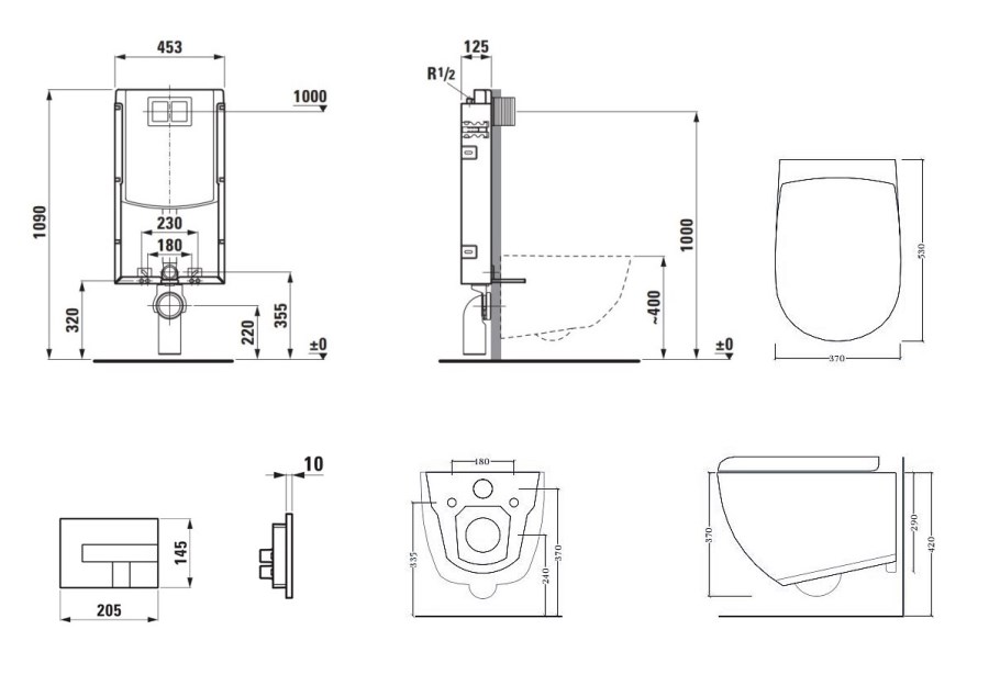 ARTCERAM FILE 2.0 závěsné WC s montážním prvkem Laufen Ineo TW102, Rimless splachování, SoftClose sedátko, chromové tlačítko