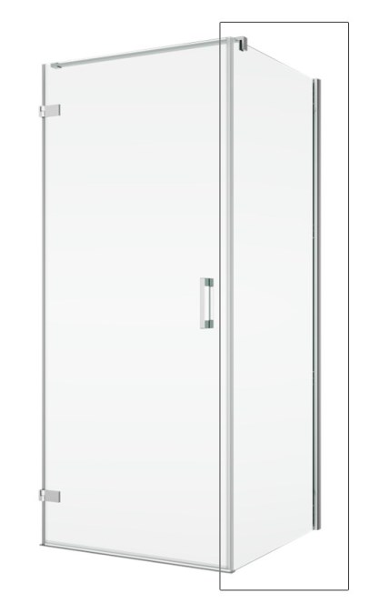 RONAL PUR PUDT2P boční stěna 90x200 cm, aluchrom/sklo linie