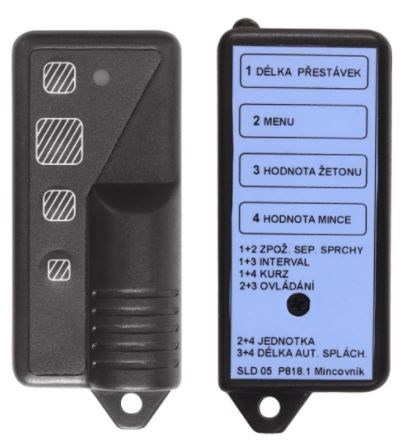 SANELA dálkové ovládání, pro nastavení parametrů mincovních automatů