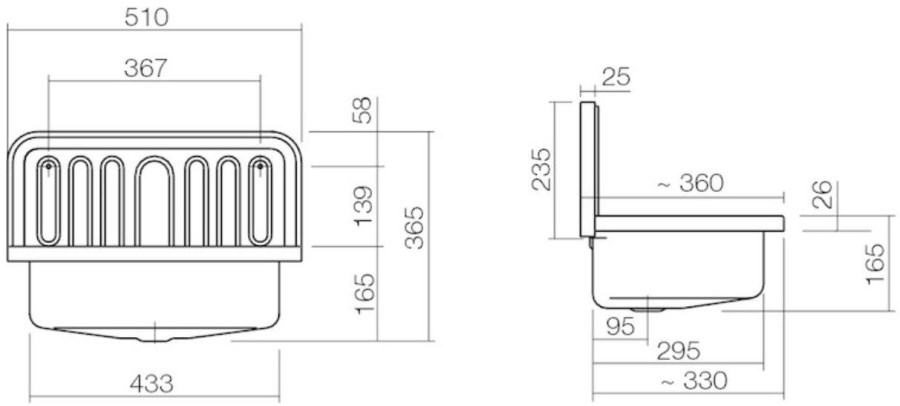 ALAPE AG STAHLFORM510U výlevka 51 cm